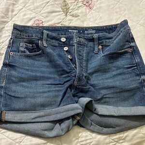 Old Navy Classic Blue Rolled Denim Shorts
